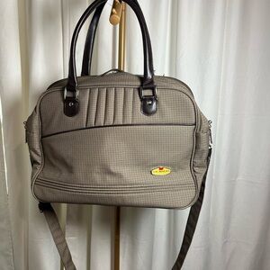 RICARDO Beverly Hills Tan and Black Travel Bag with Structured Shape